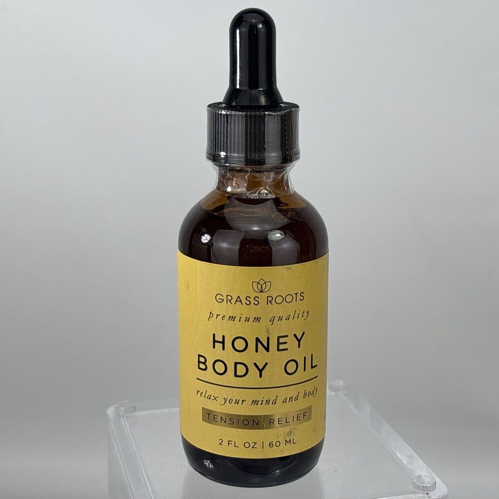 Grass Roots Honey Body Oil Tension Relief Premium Quality 2 Fl Oz